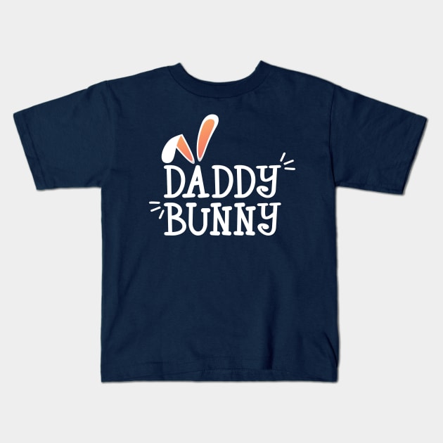 Simple and Cute Daddy Bunny Easter Typography Kids T-Shirt by Jasmine Anderson